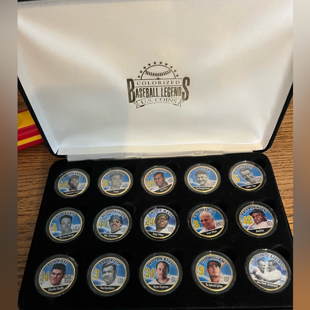 Colorized Baseball Legends U.S. Coins Set